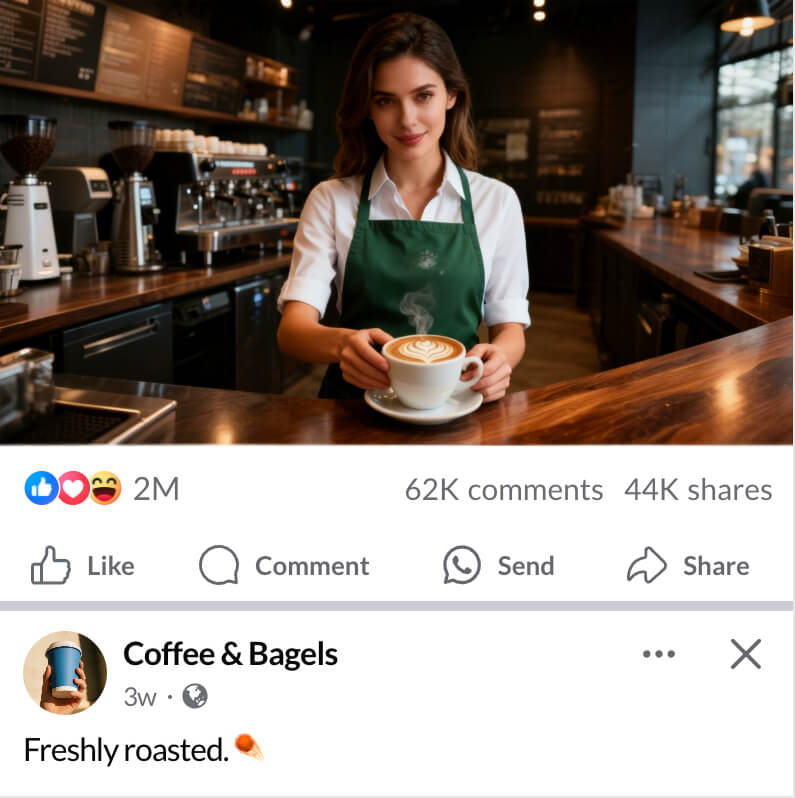Barista behind coffee bar